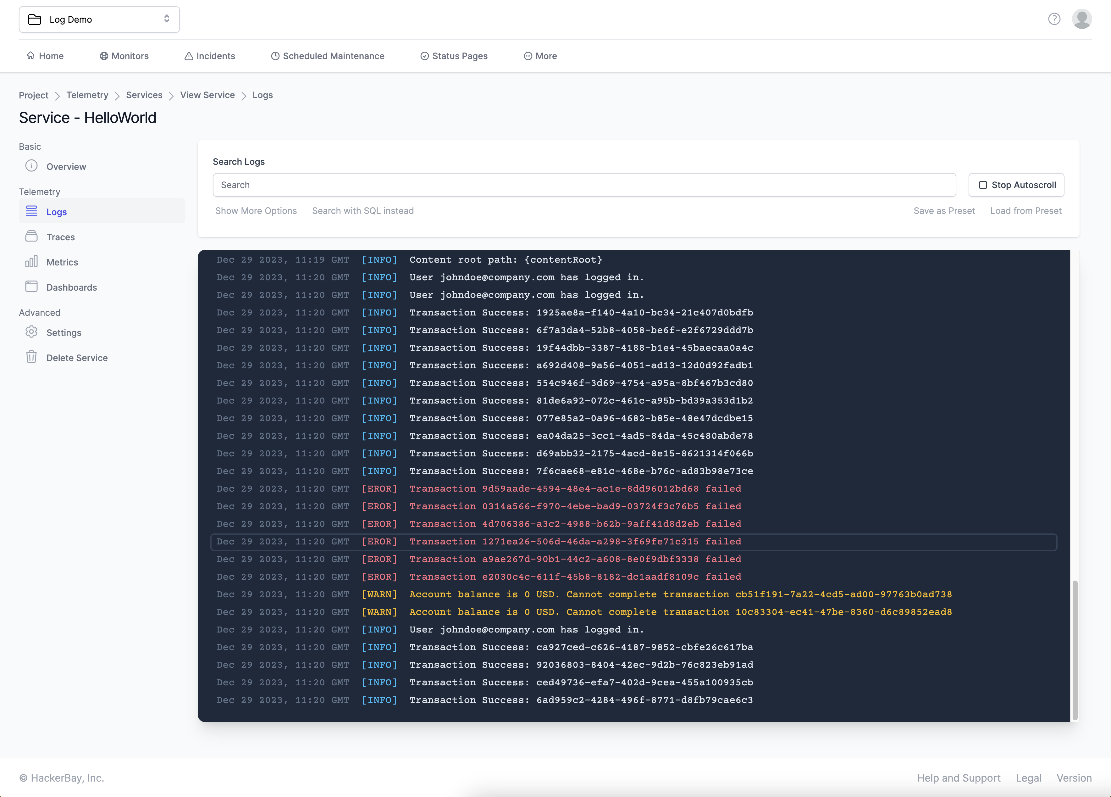 Logs Management